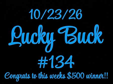 Lucky Buck win number October 23, 2026 is 134. Lucky Buck win number.