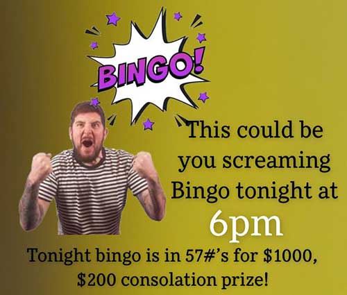 Bingo today at the Legion!