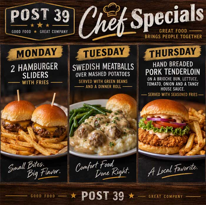 Chef Specials week October 12, 2026.