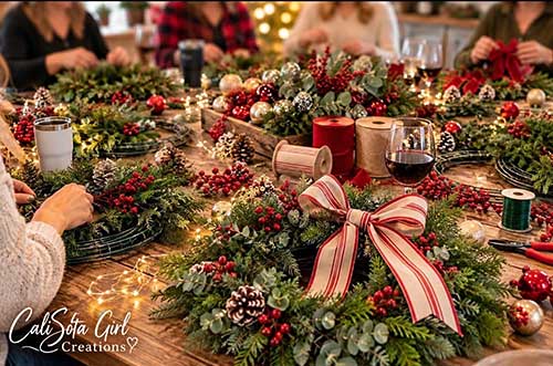 Christmas wreaths creative party. Christmas wreaths.