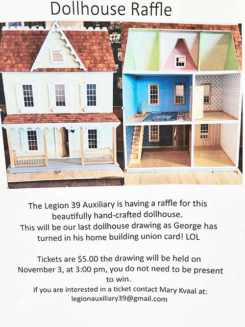 Dollhouse Raffle on November 3.