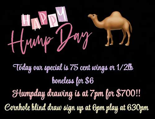 Hump Day Nov. 6 at the Legion!