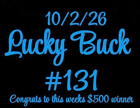 Lucky Buck win number October 2, 2026 is 131. Lucky Buck win number.
