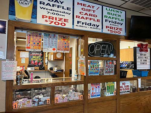 Lucky Buck Raffle at Pull Tabs Booth at American Legion North Saint Paul MN.