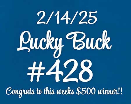 Lucky Buck win number Feb. 14.