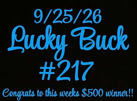 Lucky Buck win number September 25, 2026 is 217. Lucky Buck win number.