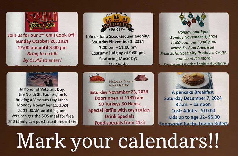 Upcoming events and fun at the Legion!