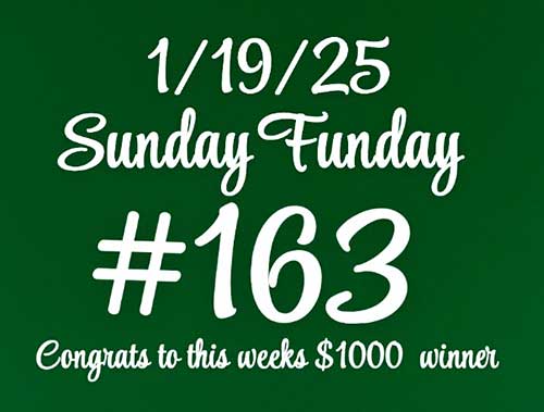 Sunday Funday Jan. 19 win number.