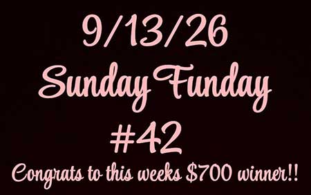 Sunday Funday win number September 13, 2026 is 42. Sunday Funday win number.