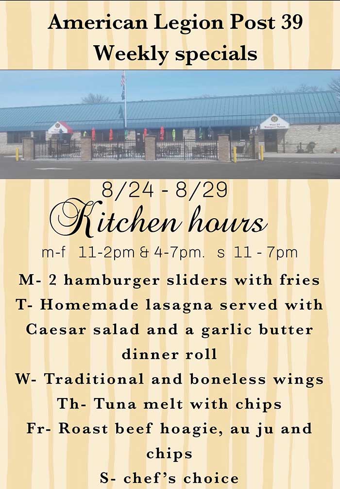 Weekly Kitchen Specials.